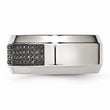 Stainless Steel Polished Diamond Band