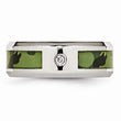 Stainless Steel Polished Camouflage Diamond Band