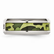 Stainless Steel Polished Camouflage Diamond Band