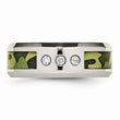 Stainless Steel Polished Camouflage Diamond Band