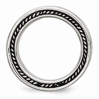 Stainless Steel Polished and Antiqued 9mm Band