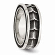 Stainless Steel Polished and Antiqued 9mm Band