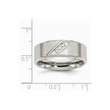 Stainless Steel Polished and Brushed CZ 8mm Beveled Edge Band