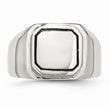 Stainless Steel Polished Black Enameled Ring