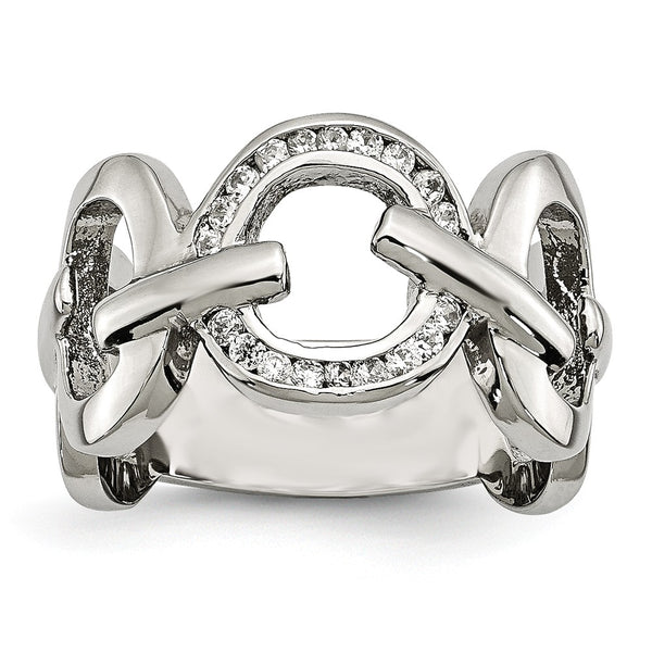 Stainless Steel CZ Ring