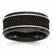 Stainless Steel Black IP-plated w/ Rubber Inlay Ring