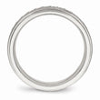 Stainless Steel Polished & Brushed w/Silver Braid Inlay Ring