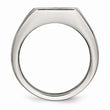 Stainless Steel Polished Signet Carbon Fiber Inlay Ring