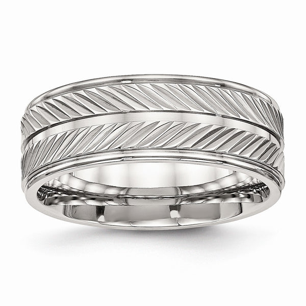 Stainless Steel Polished Grooved Ring