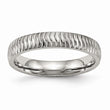 Stainless Steel Polished Textured Ring