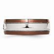 Stainless Steel Brown IP-plated Brushed w/Diamond 8mm Polished Band