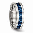 Stainless Steel Polished Blue IP-plated 7.00mm Band