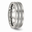 Stainless Steel Brushed and Polished Twisted 7.00mm Band
