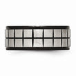 Stainless Steel Brushed & Black IP-plated 9mm Band