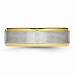Stainless Steel Polished Yellow IP CZ Grooved Comfort Back Ring