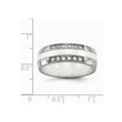 Stainless Steel Polished White Ceramic CZ Ring