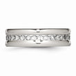Stainless Steel Polished with CZ Ring