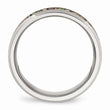 Stainless Steel Polished with Imitation Opal 8mm Men's Ring