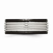 Stainless Steel Polished Black IP Grooved Ring