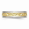 Stainless Steel Grooved Yellow IP-plated Ladies 6mm Brushed Band