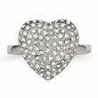 Stainless Steel Polished w/ Preciosa Crystal Heart Ring