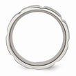 Stainless Steel Brushed and Polished Grooved Ring