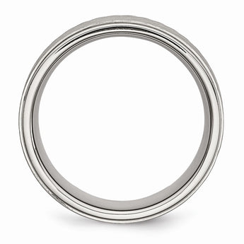 Stainless Steel Brushed and Polished Textured Band