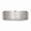 Stainless Steel Brushed and Polished Textured Band
