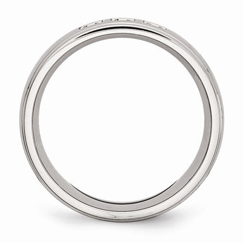 Stainless Steel Polished with CZ Ring