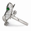 Stainless Steel Polished with Crystal Frog Ring