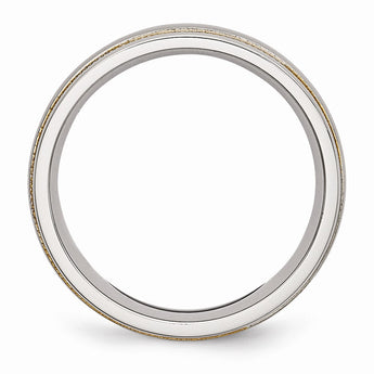 Stainless Steel Brushed and Polished Yellow IP-plated Band