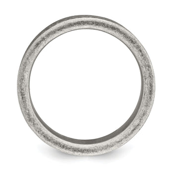 Stainless Steel Antiqued Gun Metal IP-plated Beaded Band