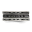 Stainless Steel Antiqued Gun Metal IP-plated Beaded Band