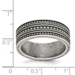 Stainless Steel Antiqued Gun Metal IP-plated Beaded Band