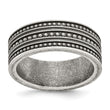 Stainless Steel Antiqued Gun Metal IP-plated Beaded Band