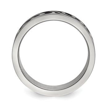 Stainless Steel Brushed Enameled Design Band
