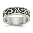 Stainless Steel Brushed Enameled Design Band