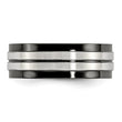 Stainless Steel Brushed and Polished Black IP-plated 8mm Band