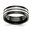 Stainless Steel Brushed and Polished Black IP-plated 8mm Band