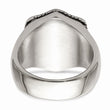 Stainless Steel w/14k Accent Antiqued & Polished Cross on Shield Ring