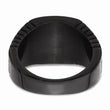 Stainless Steel Polished Black IP-plated with Black CZ Signet Ring
