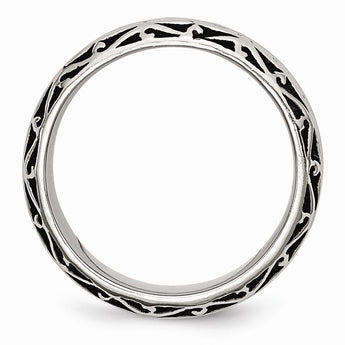 Stainless Steel 7mm Antiqued Band