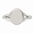 Stainless Steel Polished Oval Disc Ring