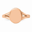Stainless Steel Polished Rose IP-plated Oval Disc Ring