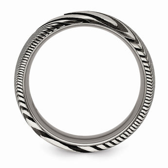 Damascus Steel Polished 8mm Band