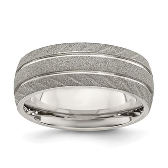 Stainless Steel Polished and Satin 8mm Band