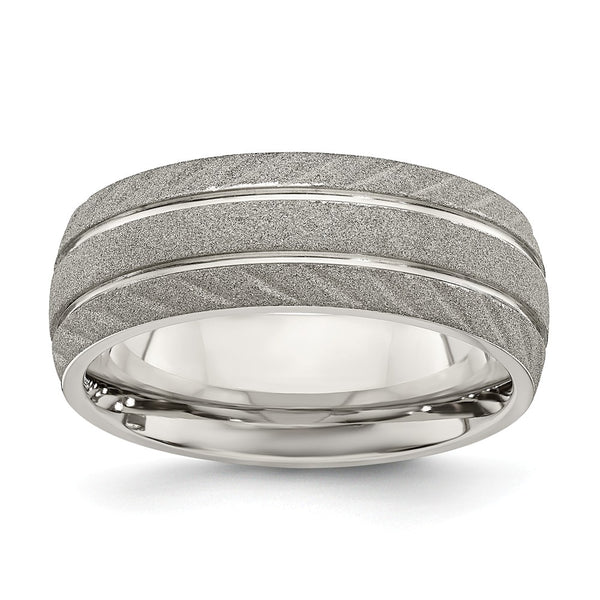 Stainless Steel Polished and Satin 8mm Band
