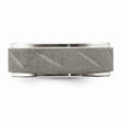Stainless Steel Polished and Satin Beveled Edge 8mm Band