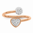Stainless Steel Polished Rose IP-plated with Preciosa Crystal Heart Ring