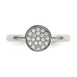 Stainless Steel Polished with CZ Circle Ring